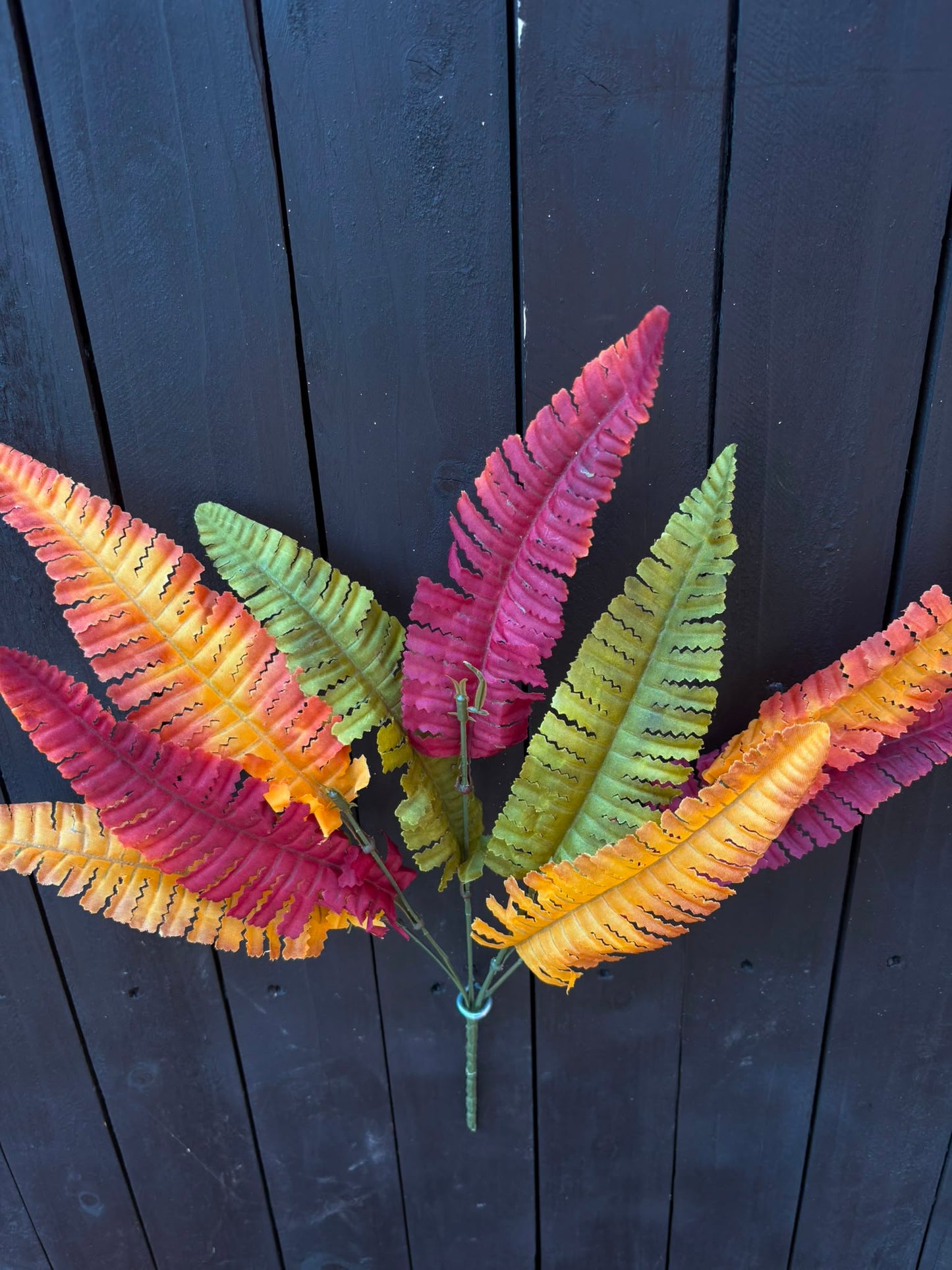 AUTUMN MIXED LEATHER FERN BUSH