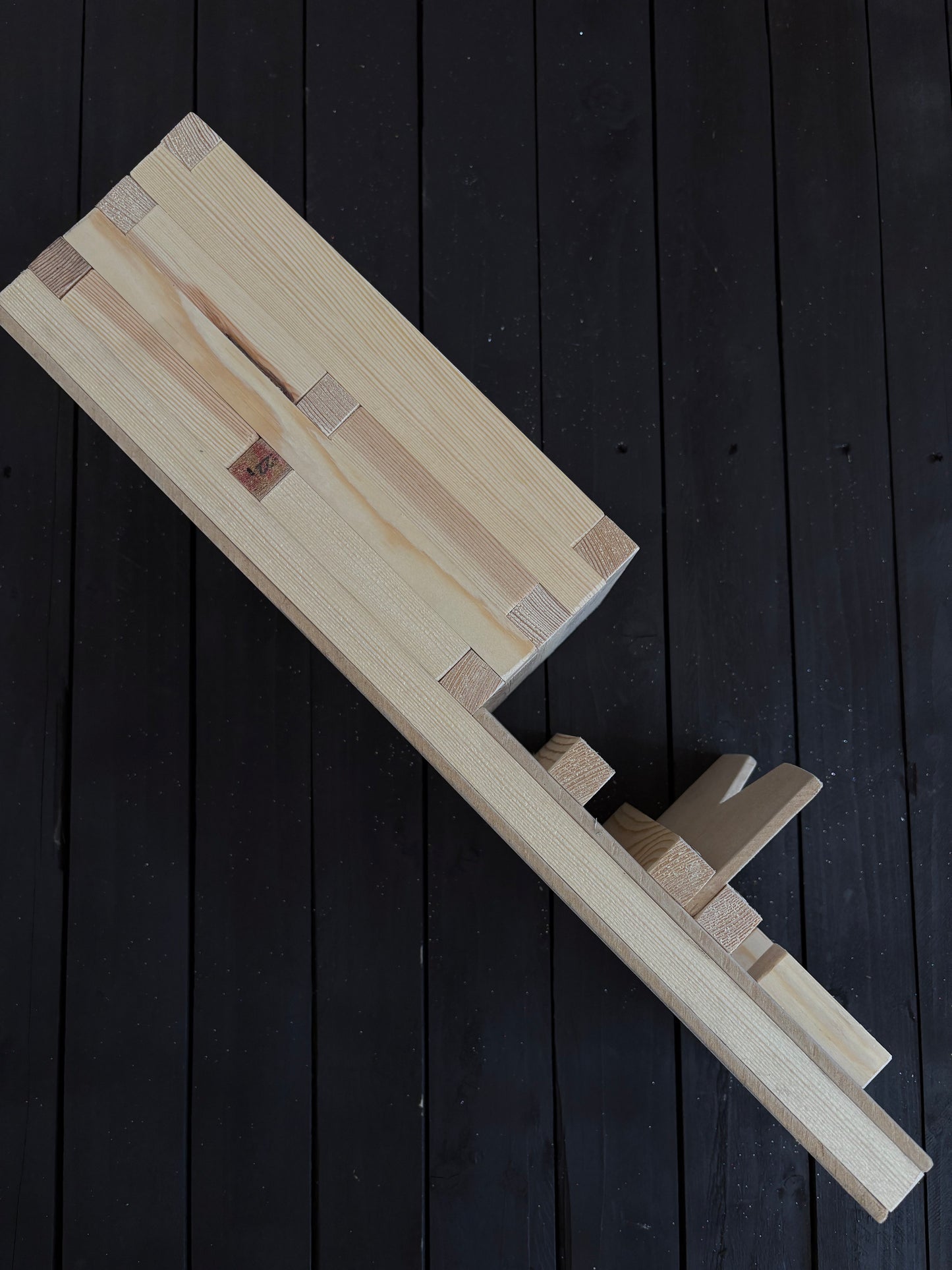 GLUE GUN WOODEN HOLDER - DOUBLE COMPARTMENT FOR GLUE STICKS