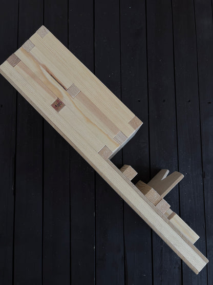 GLUE GUN WOODEN HOLDER - DOUBLE COMPARTMENT FOR GLUE STICKS