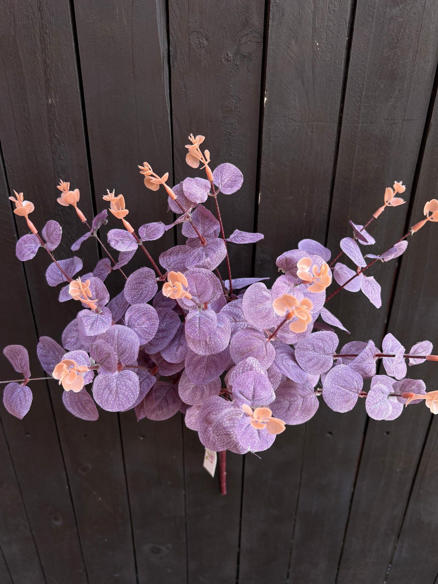 50cm 16 STEM EUCALYPTUS BUSH BURGUNDY/PLUM