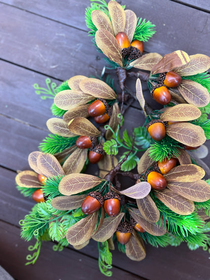 23cm ACORN PICK WITH CONE & FOLIAGE PK12