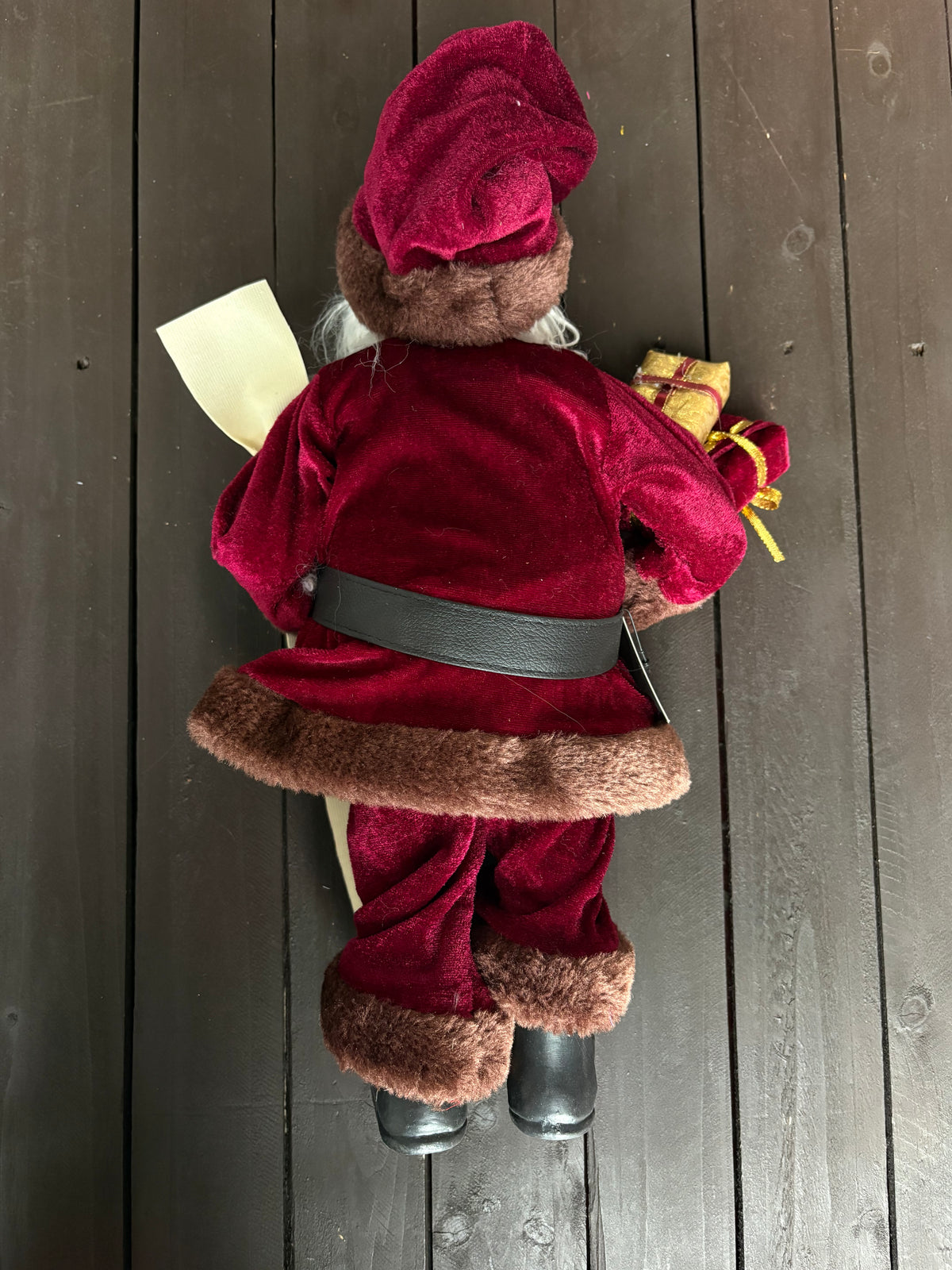 40cm SANTA ORNEMENT BURGUNDY