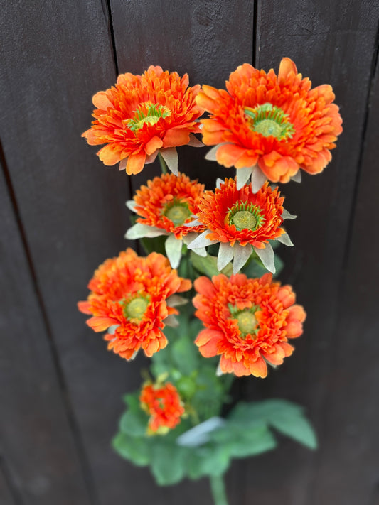 SILK WILD GERBERA SPRAY ORANGE