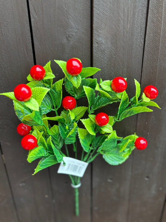 33cm BALL BERRY BUSH RED