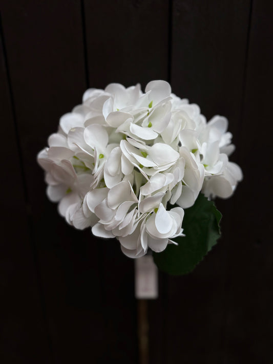45cm REAL LOOK HYDRANGEA  WHITE