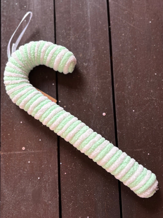 22cm CHRISTMAS PLUSH CANDY CANE GREEN