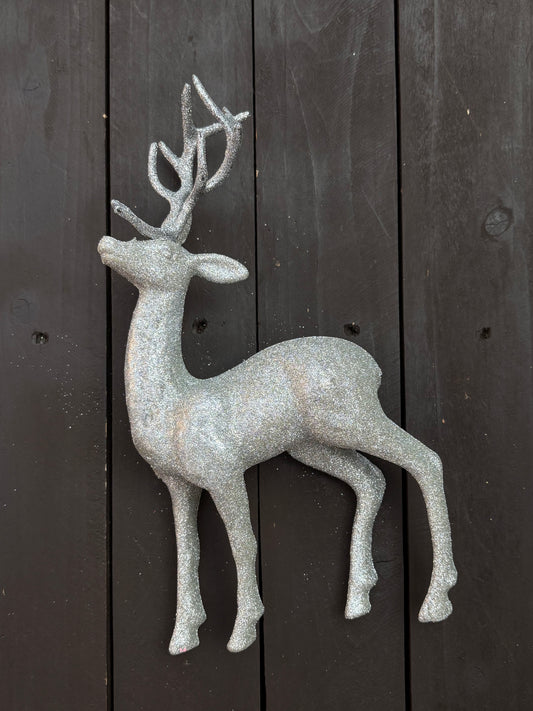 SILVER GLITTERED STAG