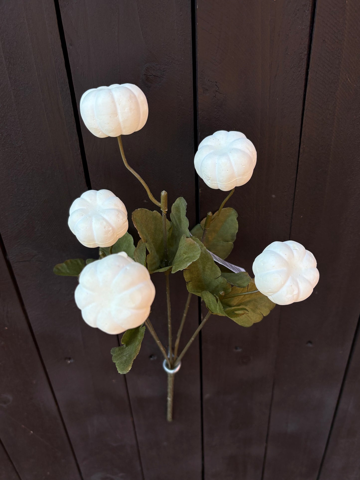 35cm 5 HEAD MINI PUMPKIN BUNCH IVORY