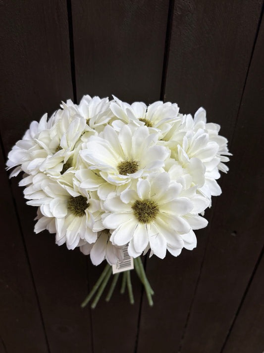 30cm MINI GERBERA BUNDLE IVORY