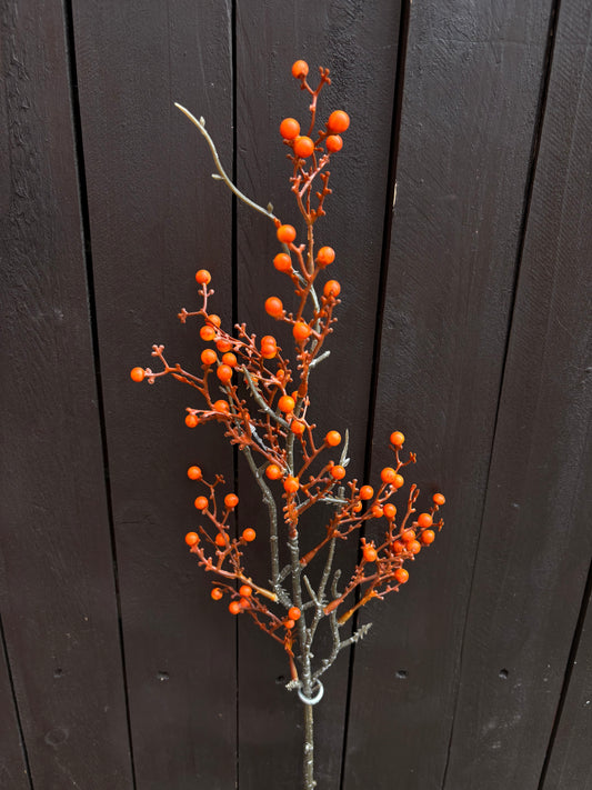 67cm SEASONAL MINI BUD BERRY STEM ORANGE