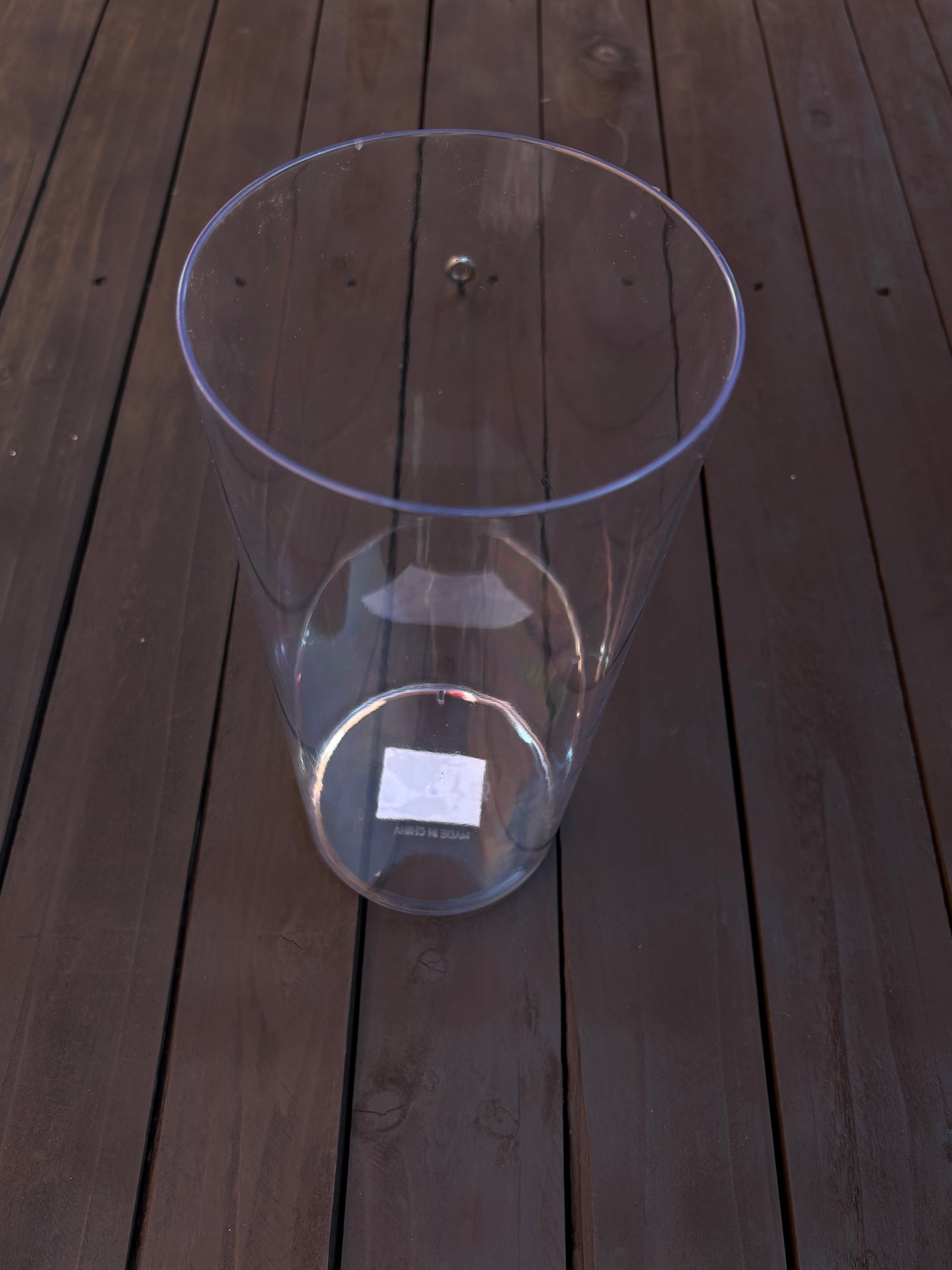 24cm CLEAR ACRYLIC CONICAL VASE