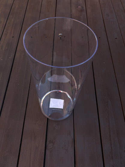 24cm CLEAR ACRYLIC CONICAL VASE