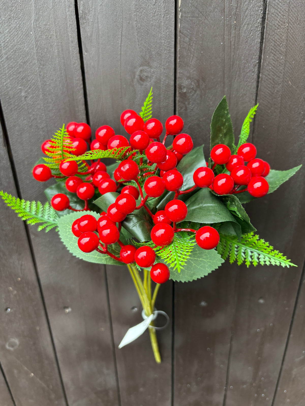 31cm BERRY BUSH FERN RED