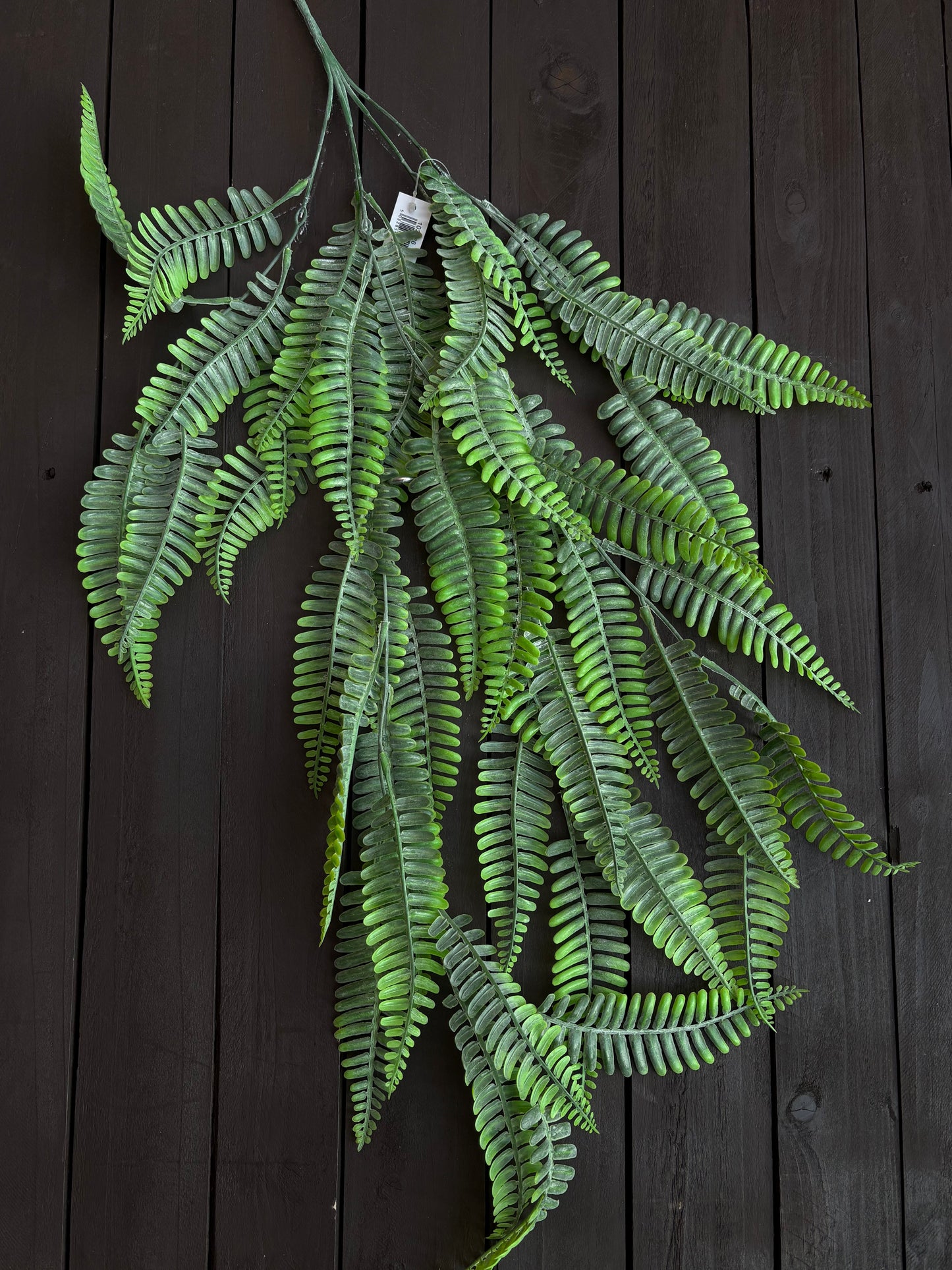 FLOCKED HANGING FERN BUNCH GREEN