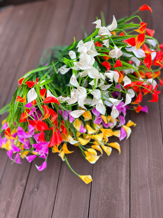 BULK BAG CALLA LILYS (12 MIXED COLOUR BUNCHES)