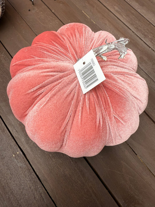 20CM LARGE SINGLE VELVET PUMPKIN PINK