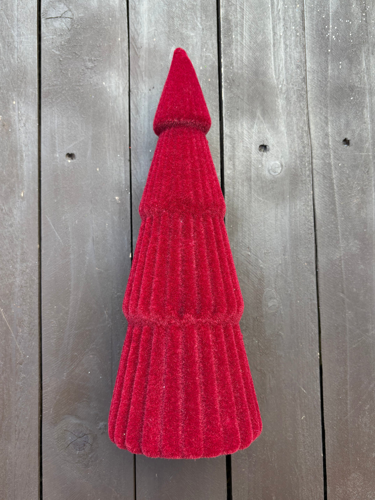 28cm VELVET STANDING TREE BURGUNDY