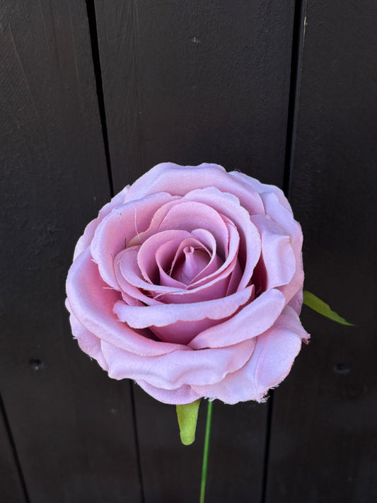 27cm SINGLE OPEN ROSE VINTAGE PINK