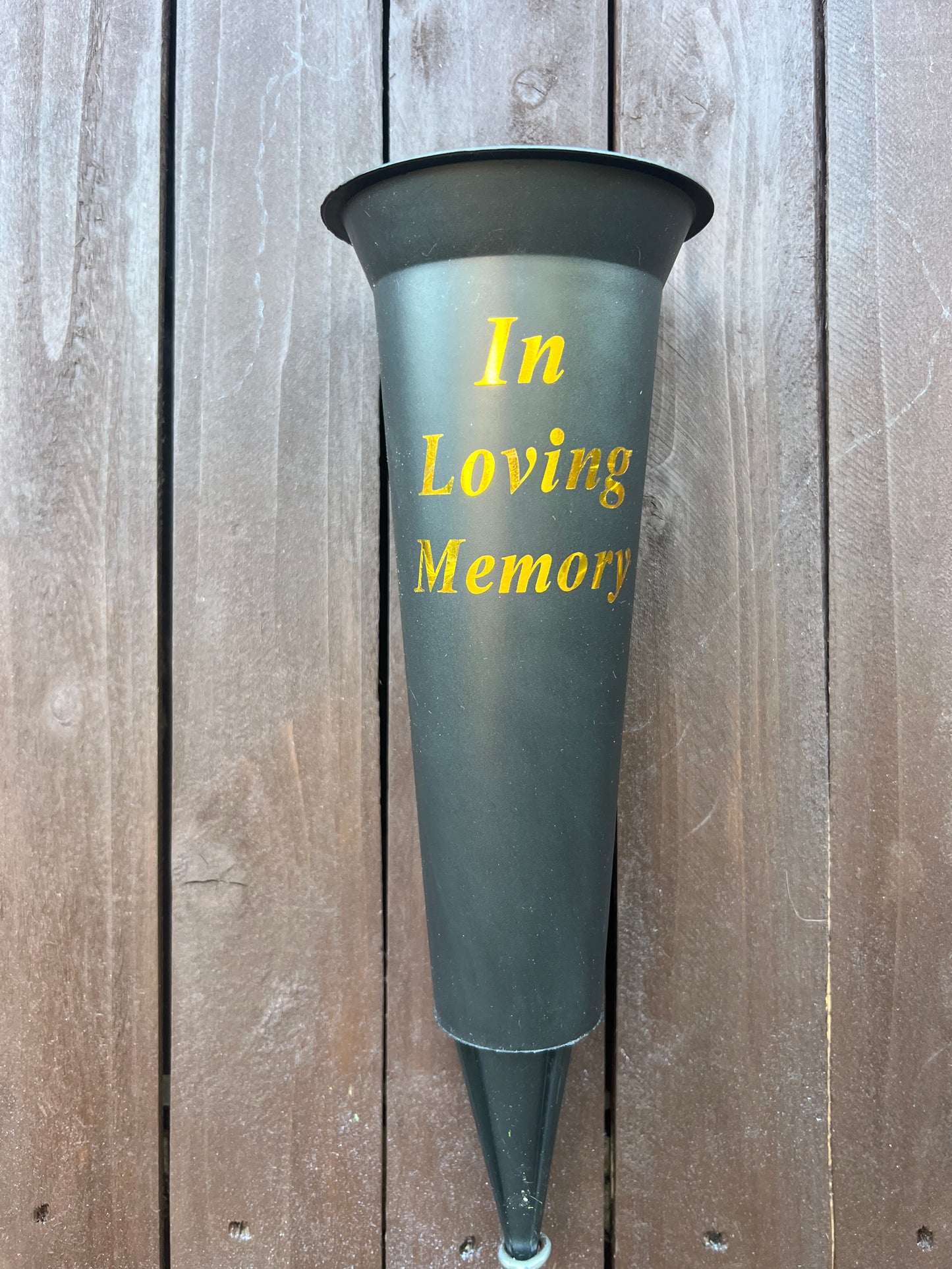 IN LOVING MEMORY GRAVE VASE SPIKE BLACK
