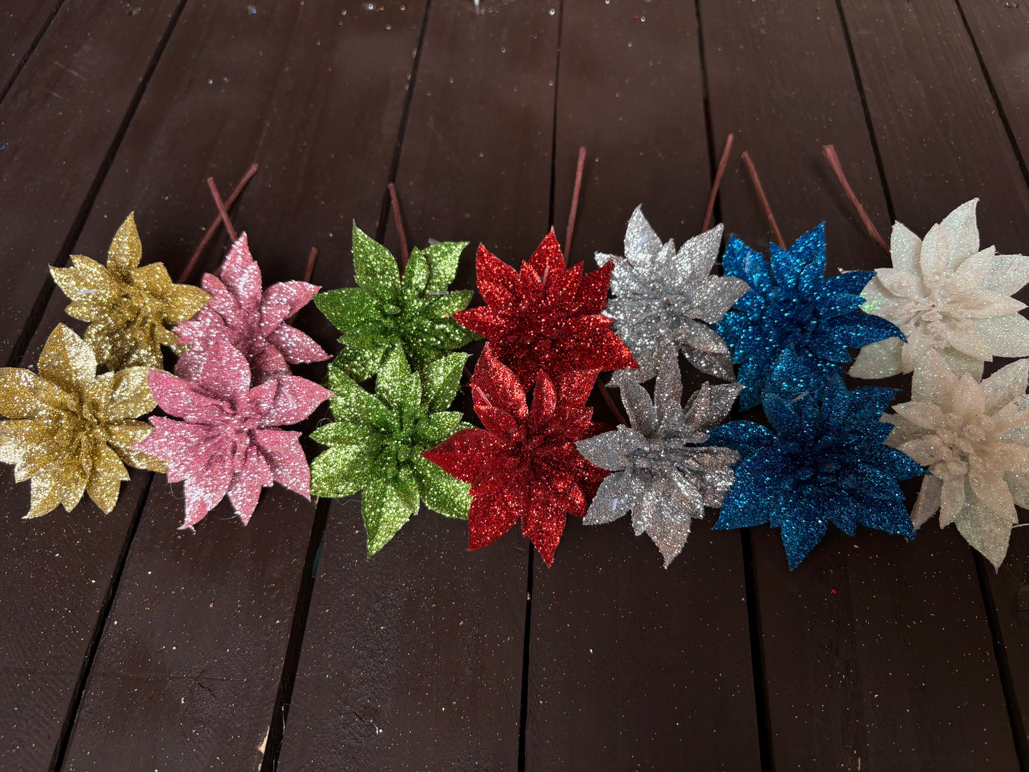 ASSORTED BAG 12cm SINGLE POINSETTIA x 14pcs
