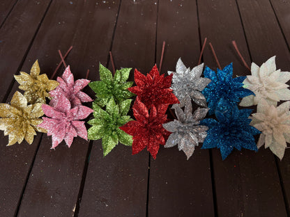 ASSORTED BAG 12cm SINGLE POINSETTIA x 14pcs