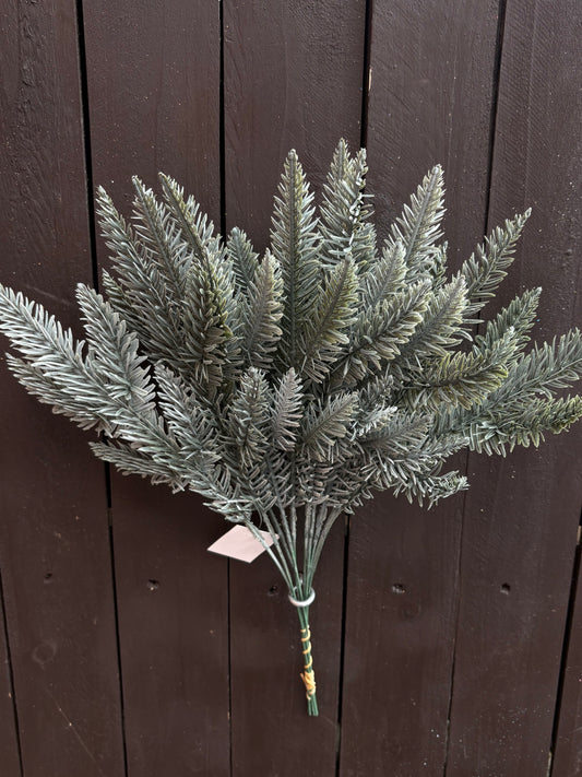 37cm MINI PINE SPRIG BUNDLE x 10 FROSTED GREEN