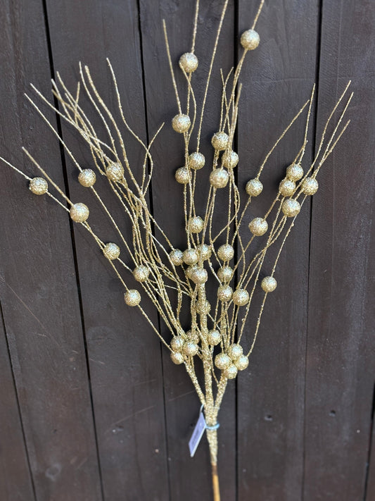 65cm GLITTERED BALL SPRAY GOLD