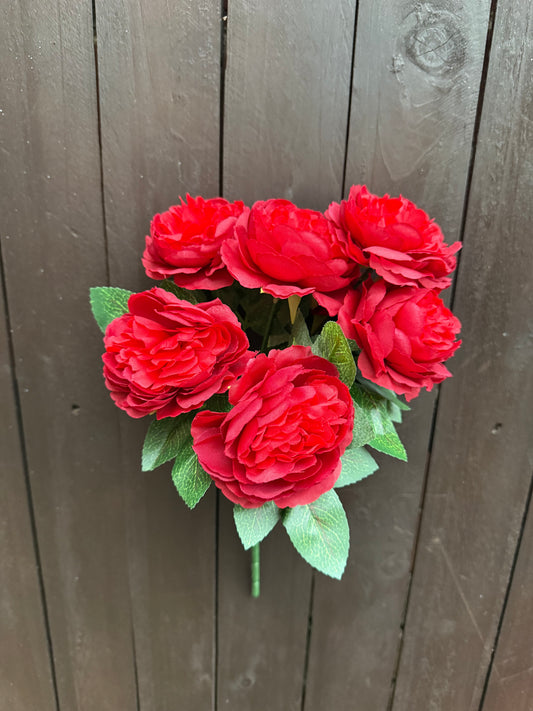 MINI ENGLISH ROSE BUNCH RED