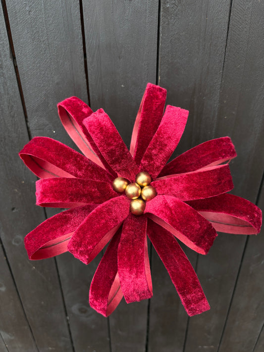 23cm FLOWERBURST BURGUNDY
