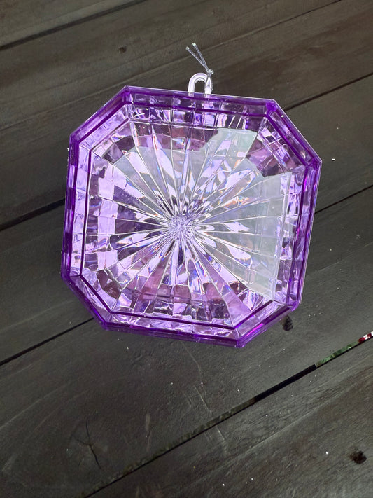 SQUARE JEWEL 4.5" X 4.75" X 2" PURPLE