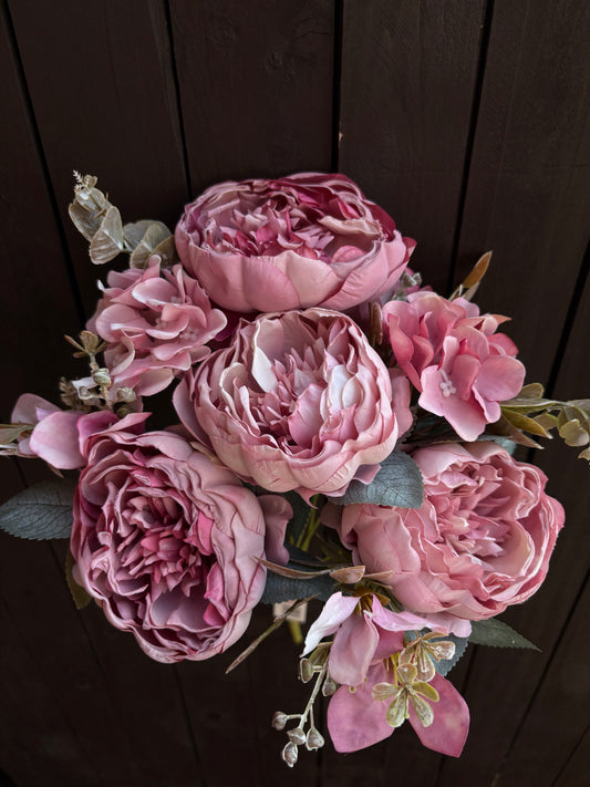 44cm CRUNCH PEONY HYDRANGEA & ALSTRO BUSH PINK