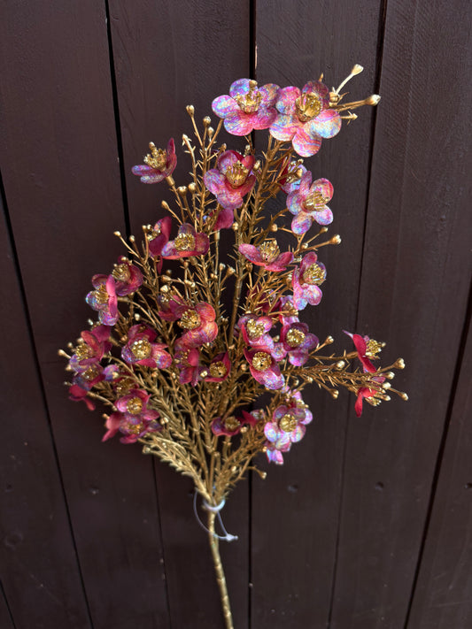 62cm SPARKLE SHIMMER STEM RED