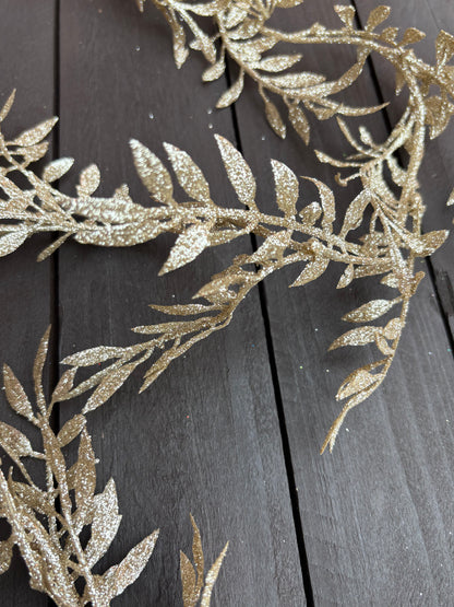1.8M FINE LEAF GARLAND CHAMPAGNE