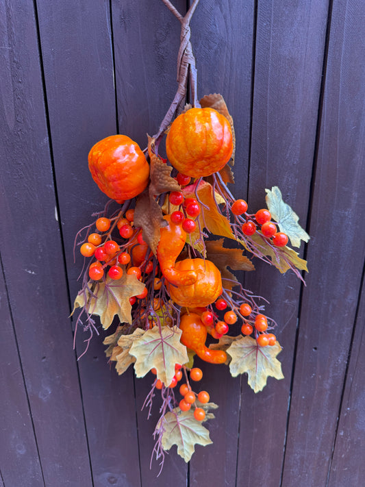 51cm AUTUMN WILD SWAG MIX PUMPKIN SQUASH