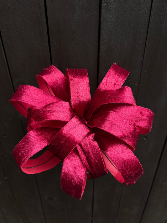 20cm VELVET FLOWERBURST BURGUNDY