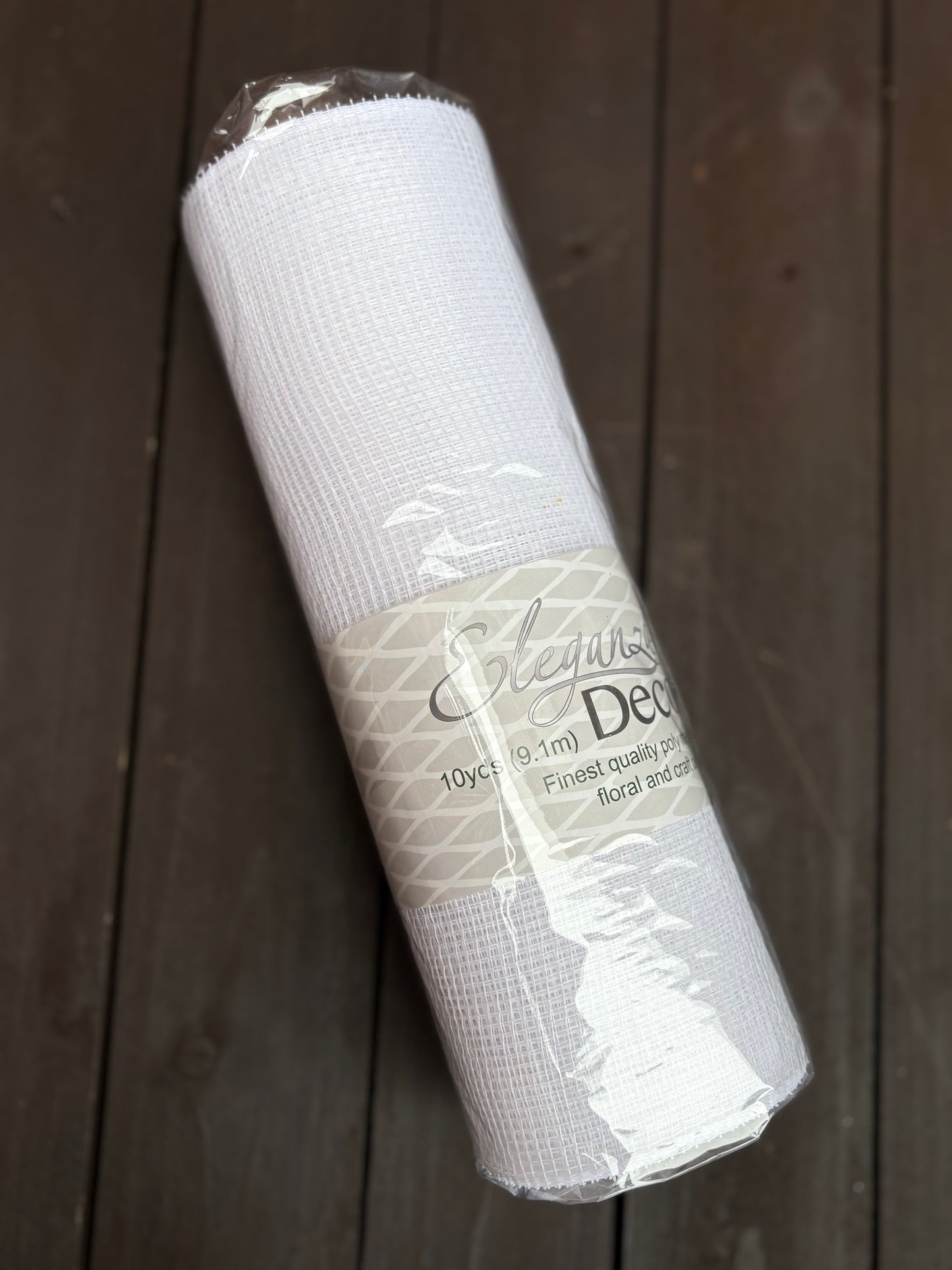 PLAIN DECOMESH WHITE 25cm x 9.1m (10 yards)