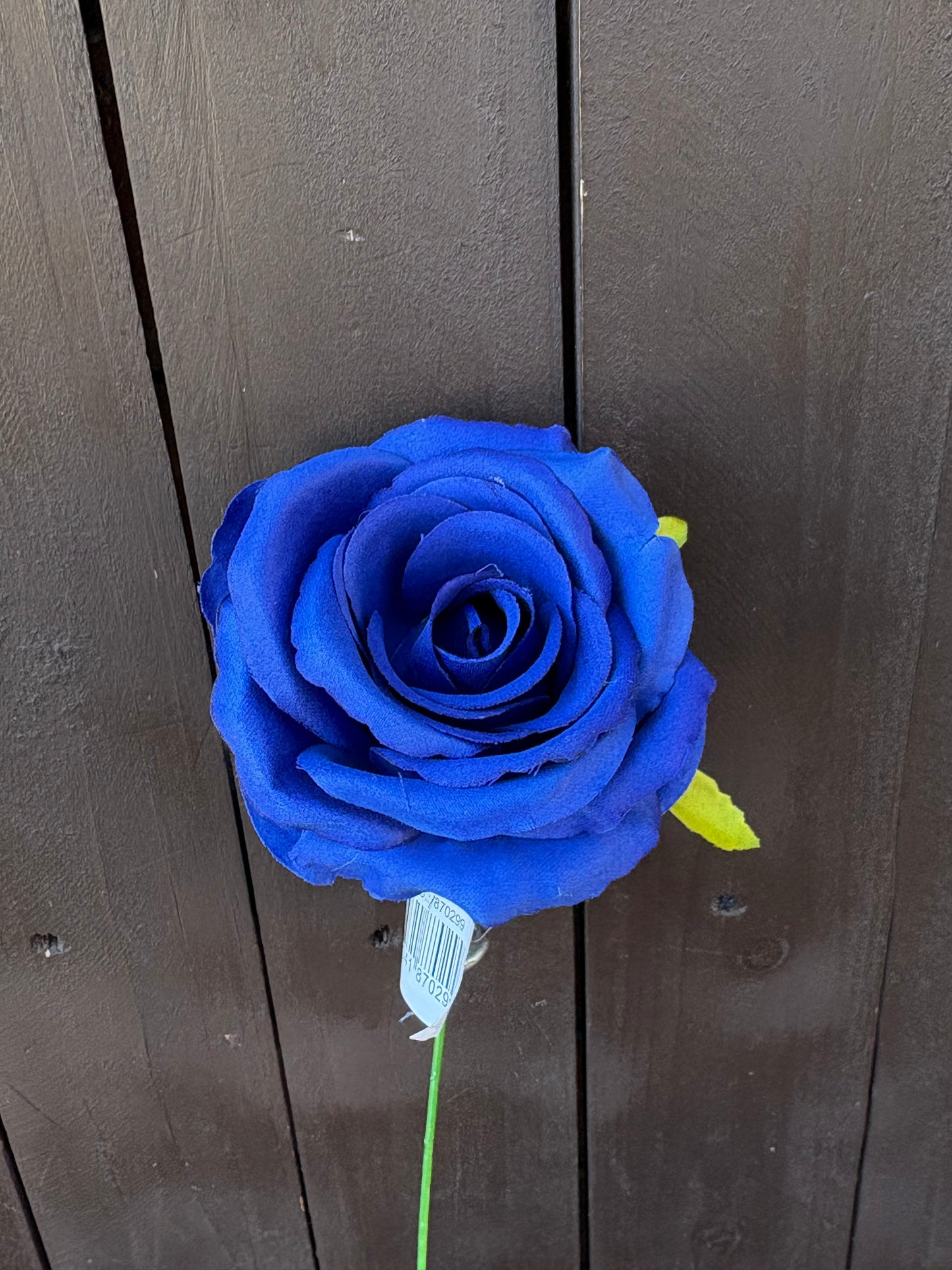 27cm SINGLE OPEN ROSE ROYAL BLUE