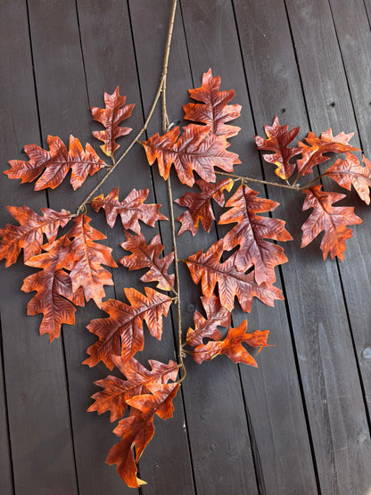 68cm OAK LEAF SPRAY RED/ORANGE