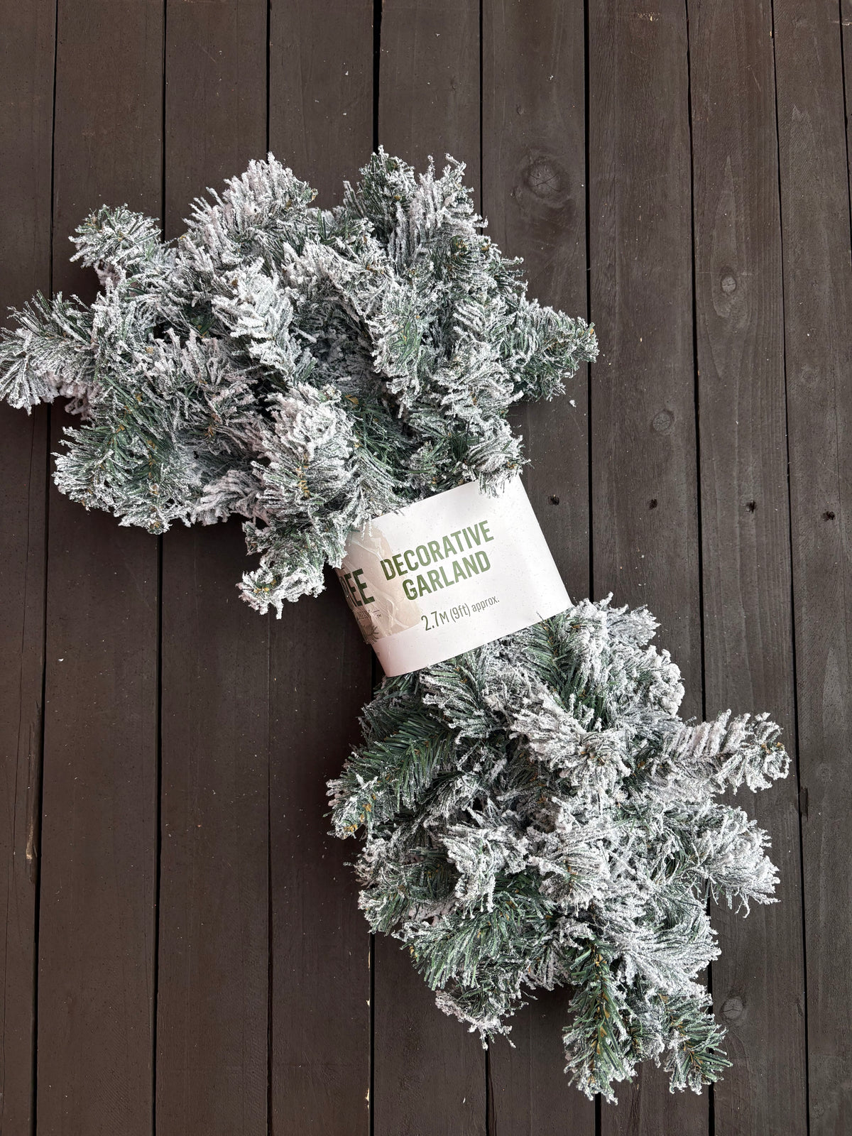 2.7m (9ft) FLOCKED SNOW GARLAND