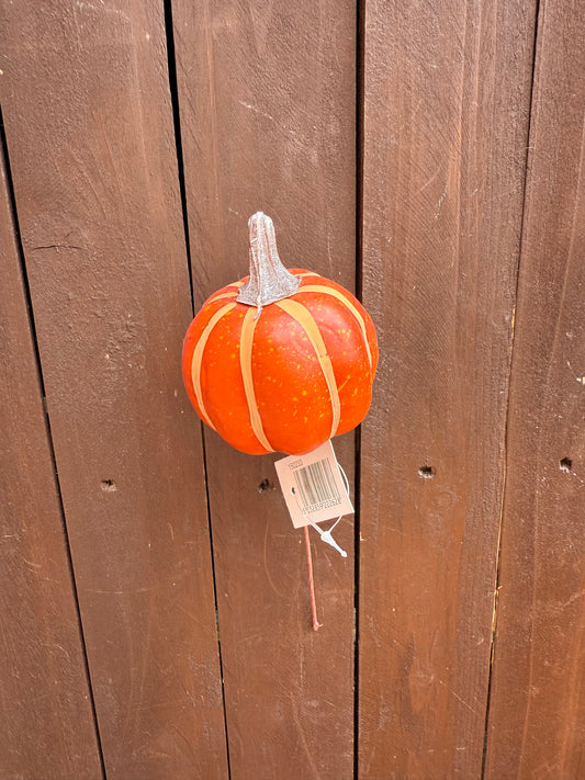 22cm AUTUMN PLASTIC PUMPKIN SINGLE PICK DARK ORANGE