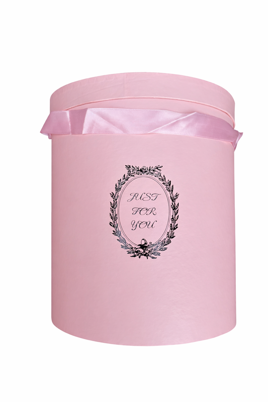 SET OF 3 27cm ROUND FLOWER HAT BOXES PEARL PINK - JUST FOR YOU