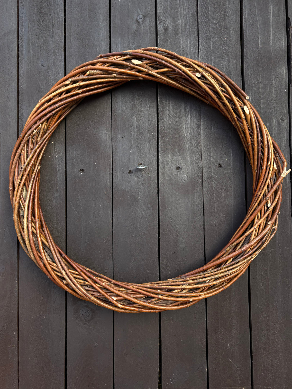 40cm WILLOW RING WREATH DARK BROWN