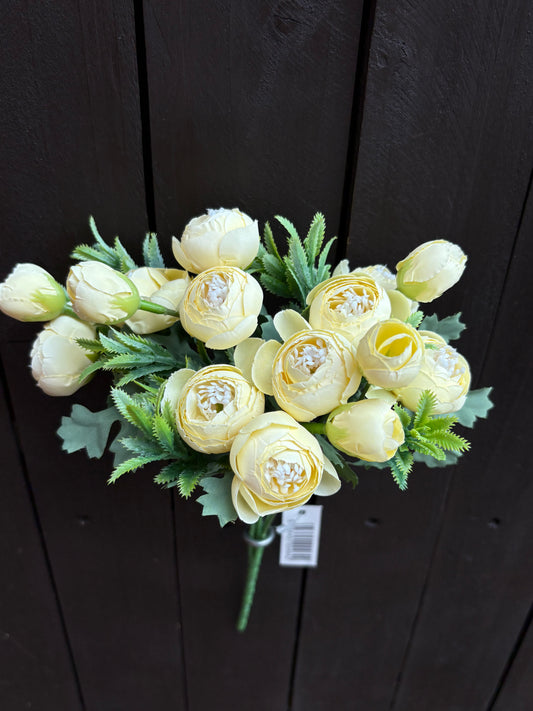 28cm BABY RANUNCULUS BUSH YELLOW