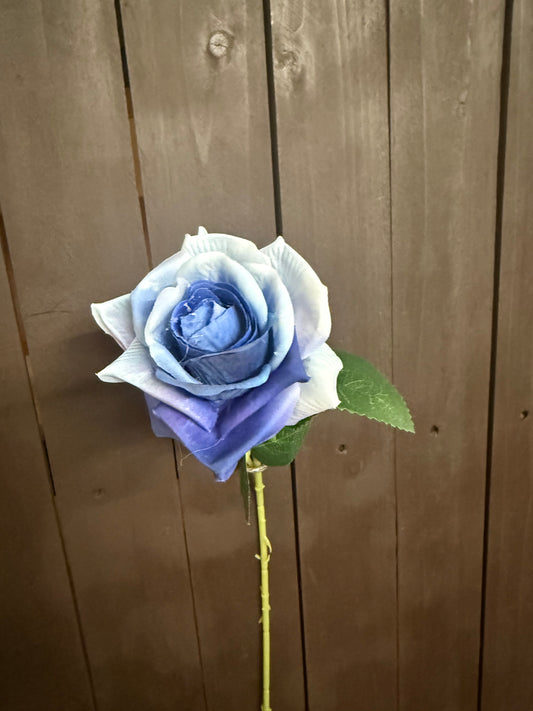 SINGLE DIAMOND ROSE TWO TONE BLUE
