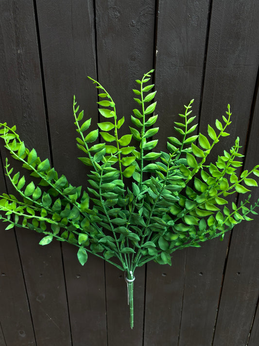 43cm OVAL FERN BUSH GREEN