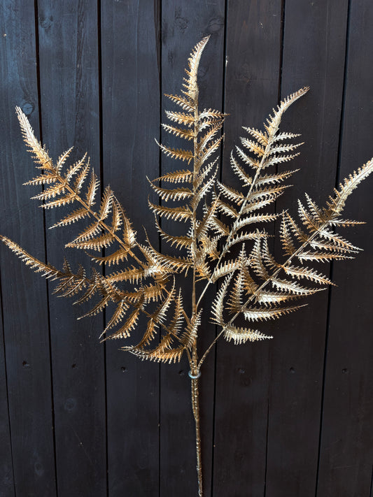 73cm METALLIC SPIKY FERN GOLD