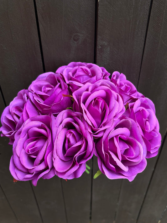 27cm 9 HEAD DELUXE ROSE BUNDLE PURPLE