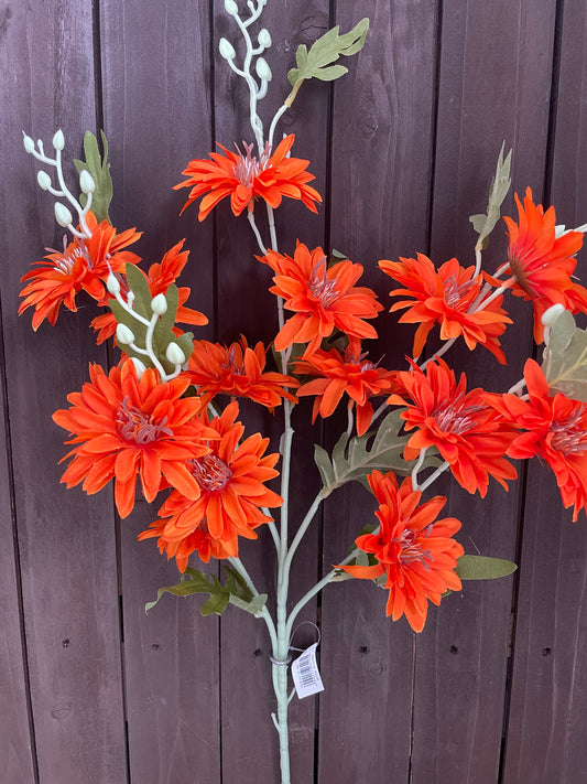 SINGLE STEM GIANT SPIKY DAHLIA BUNCH ORANGE