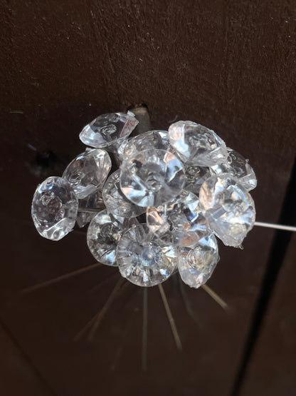 6cm DIAMANTE CLEAR PINS 100pcs