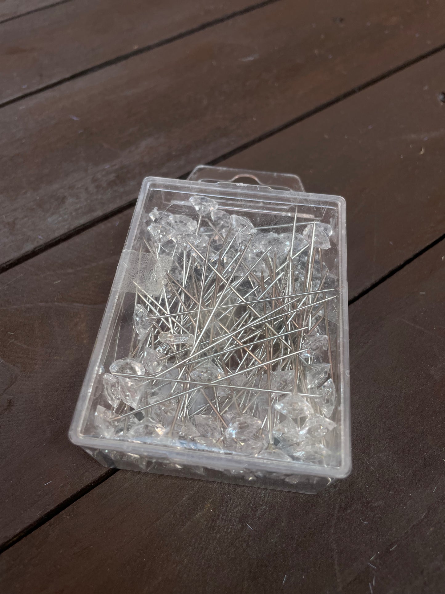 6cm DIAMANTE CLEAR PINS 100pcs